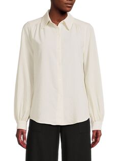 Текстурированная рубашка с длинным рукавом Max Studio, цвет Eggshell