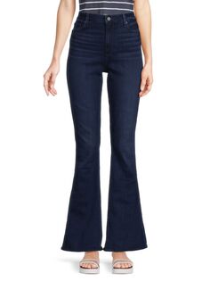 Расклешенные джинсы Bell Canyon со средней посадкой Paige, цвет Leida Blue