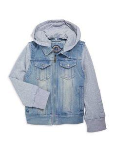 Джинсовая куртка с капюшоном для маленького мальчика Urban Republic, цвет Medium Wash Blue