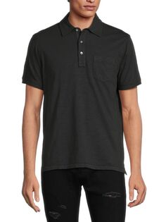 Стандартная футболка-поло с глубокими карманами Alex Mill, черный