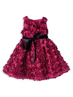 Фактурное атласное платье розового цвета для маленьких девочек и девочек Joe-Ella, темно-красный