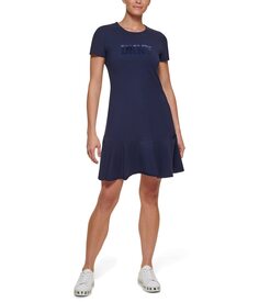 Платье DKNY, Short Sleeve Flounce Hem Tee Dress