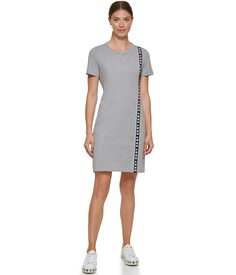 Платье DKNY, Short Sleeve Vertical Logo Tape Tee Dress