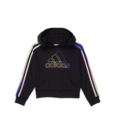 Детская толстовка Adidas Multi 3 Stripes Fleece Hooded, черный/разноцветный