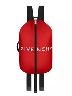 Рюкзак с молнией G из нейлона Givenchy, красный