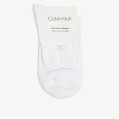 Носки до щиколотки с кристаллами и логотипом Calvin Klein, белый