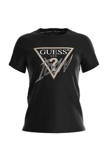 SS CN ЖЕНСКАЯ ФУТБОЛКА СТАНДАРТНОГО КРОЯ Guess, черный