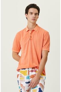 Оранжевая футболка с воротником-поло Network, оранжевый