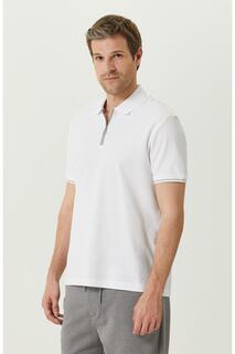Белая трикотажная футболка с короткими рукавами и воротником-поло Network, белый