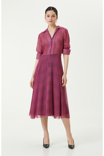 Платье цвета фуксии с длинными рукавами и пуговицами Network, розовый