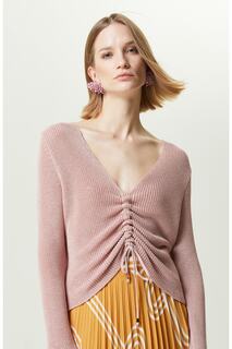 Розовый трикотажный свитер с V-образным вырезом Network, розовый