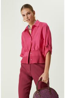 Рубашка с коротким рукавом цвета фуксии Network, розовый
