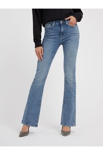 Сексуальные женские джинсы-клеш Guess, темно-синий