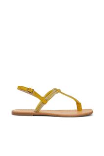 Желтые женские кожаные сандалии Network, желтый