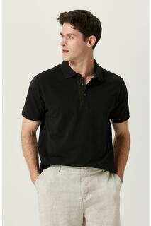Черная футболка с коротким рукавом с воротником поло Network, черный
