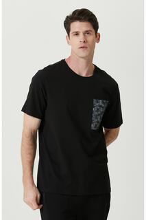 Черная хлопковая футболка с коротким рукавом Network, черный