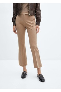 Короткие расклешенные брюки Mango, коричневый