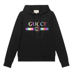 Толстовка GUCCI Cotton Logo Pullover Hooded Sweatshirt &apos;Black&apos;, черный