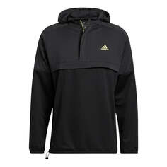 Куртка Men&apos;s adidas Sport Anorak Logo Printing Zipper Pullover Hooded Jacket Black, черный