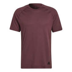 Футболка Men&apos;s adidas Solid Color Small Alphabet Logo Printing Round Neck Short Sleeve Wine Red T-Shirt, красный