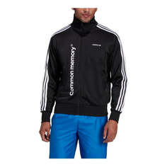 Куртка Men&apos;s adidas originals Stripe Printing Alphabet Zipper Stand Collar Sports Jacket Black, черный