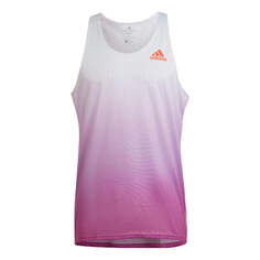 Майка Men&apos;s adidas Logo Reflective Logo Round Neck Running Sports Purple Vest, фиолетовый