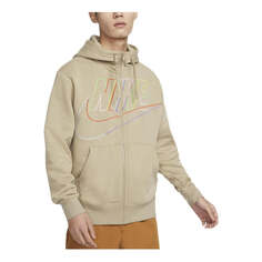 Толстовка Nike Big Logo Sportswear Club Fleece Full-Zip Hoodie &apos;Khaki&apos;, хаки