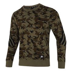 Толстовка Men&apos;s adidas Camouflage Pattern Round Neck Long Sleeves Military Green, зеленый