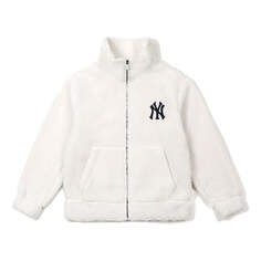 Куртка MLB New York Yankees Lambs Wool Jacket Unisex White, цвет ivory