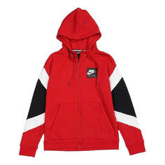 Куртка Nike Air Hood Fz Flc Logo Printing Contrasting Colors Sports hooded Fleece Lined Jacket Red, красный