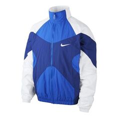 Куртка Nike Sportswear Colorblock Woven Stand Collar Long Sleeves Jacket Blue, синий