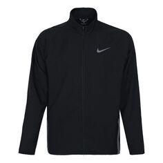 Куртка Men&apos;s Nike Running Training Casual Sports Woven Jacket Autumn Black, черный
