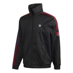 Куртка adidas originals Contrasting Colors Logo Printing Side Stripe Sports Jacket Black, черный