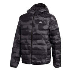 Пуховик adidas Outdoor Sports Printing hooded down Jacket Gray, серый