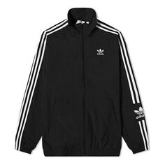 Куртка Men&apos;s adidas originals Stripe Logo Loose Stand Collar Sports Jacket Autumn Black, черный