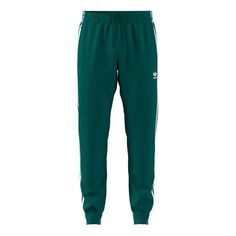 Спортивные штаны adidas originals Sst Tp Logo Embroidered Sports Pants Green, зеленый