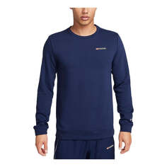 Рубашка NIKE DRI-FIT TRACK CLUB Fleece Long-Sleeve Crew Neck Running Sweatshirt &apos;MIDNIGHT NAVY&apos;, синий