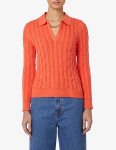 Плетеная рубашка-поло с длинными рукавами Elizabeth Ascot, оранжевый