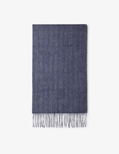 Двойной шарф с узором елочка Rinascente, синий