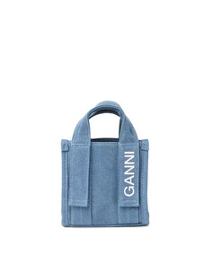 Джинсовая сумка Tote Tech Mini Ganni, синий