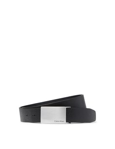 Формальный ремень с металлической пластинкой 3 Calvin Klein, черный