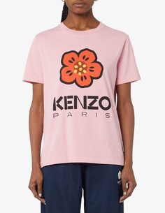 Хлопковая футболка Icon Kenzo, розовый