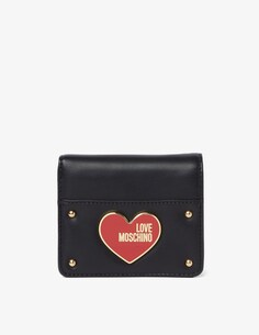 Кошелек на пуговицах в форме сердечка Love Moschino, черный