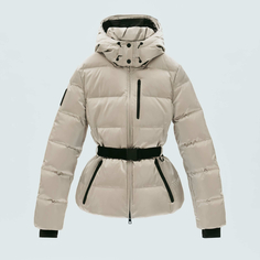 Пуховик Zara Ski Collection Windproof And Waterproof Recco, серебристо-бежевый