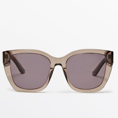 Солнцезащитные очки Massimo Dutti Square, светло-коричневый