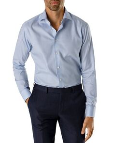 Классическая рубашка узкого кроя с узором «гусиные лапки» Eton, цвет Blue