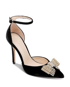 Женские бархатные туфли с бантом и украшением Dee Ocleppo, цвет Black
