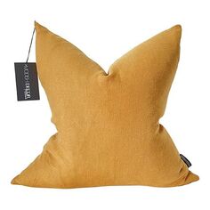 Льняная наволочка, 18 x 18 дюймов Modish Decor Pillows, цвет Yellow