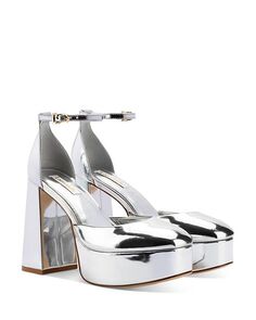 Женские туфли-лодочки Ari на платформе на высоком каблуке Larroudé, цвет Silver Larroude