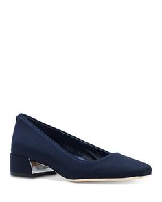 Женские туфли-лодочки на блочном каблуке с квадратным носком Donald Pliner, цвет Blue